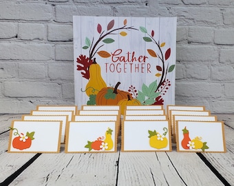 Thanksgiving Pumpkin Place Cards, Place Setting, Thanksgiving Table Decorations, Fall Table Decor, Fall Party Decoration,Autumn Food Labels.