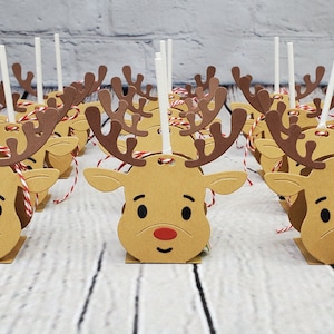 Reindeer Lollipop Holder, Christmas Lollipop Holder, Rudolph the Red-Nosed Reindeer Lollipop Holder, Christmas Favor For Kids.