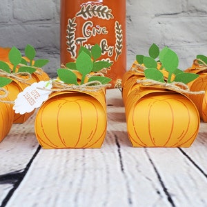 Thanksgiving Pumpkin Treat Boxes,Thanksgiving Party Favors,Thanksgiving/Fall Treats,Thanksgiving Table Decor, Fall Favor, Autumn Favor image 2