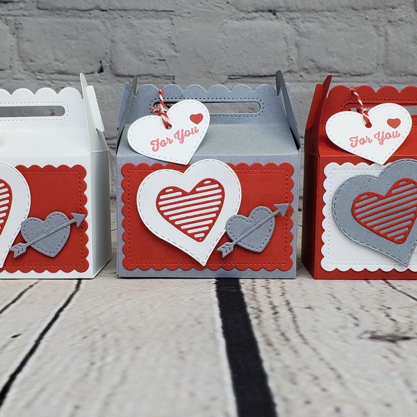 Valentines Scallop Gable Boxes,Valentines Treat Boxes,Valentines Party Favors,Kids Valentines Boxes,Valentines Favors,Classroom Treat Boxes.