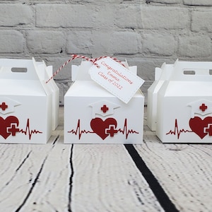 Doctor/Nurse Gable Treat Box,Heart With Pulse Treat Box,Doctor/Nurse Graduation,Nursing School,Doctor/Nurse Party Favor Box,Party Favor.