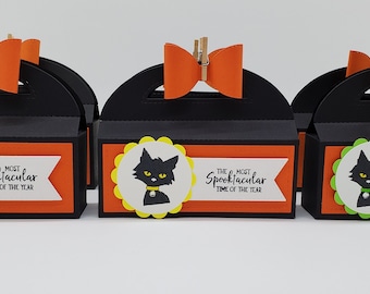 Halloween Handled Treat Boxes,Trick or Treat Gift Boxes, Halloween Party Favors, Halloween Candy Boxes