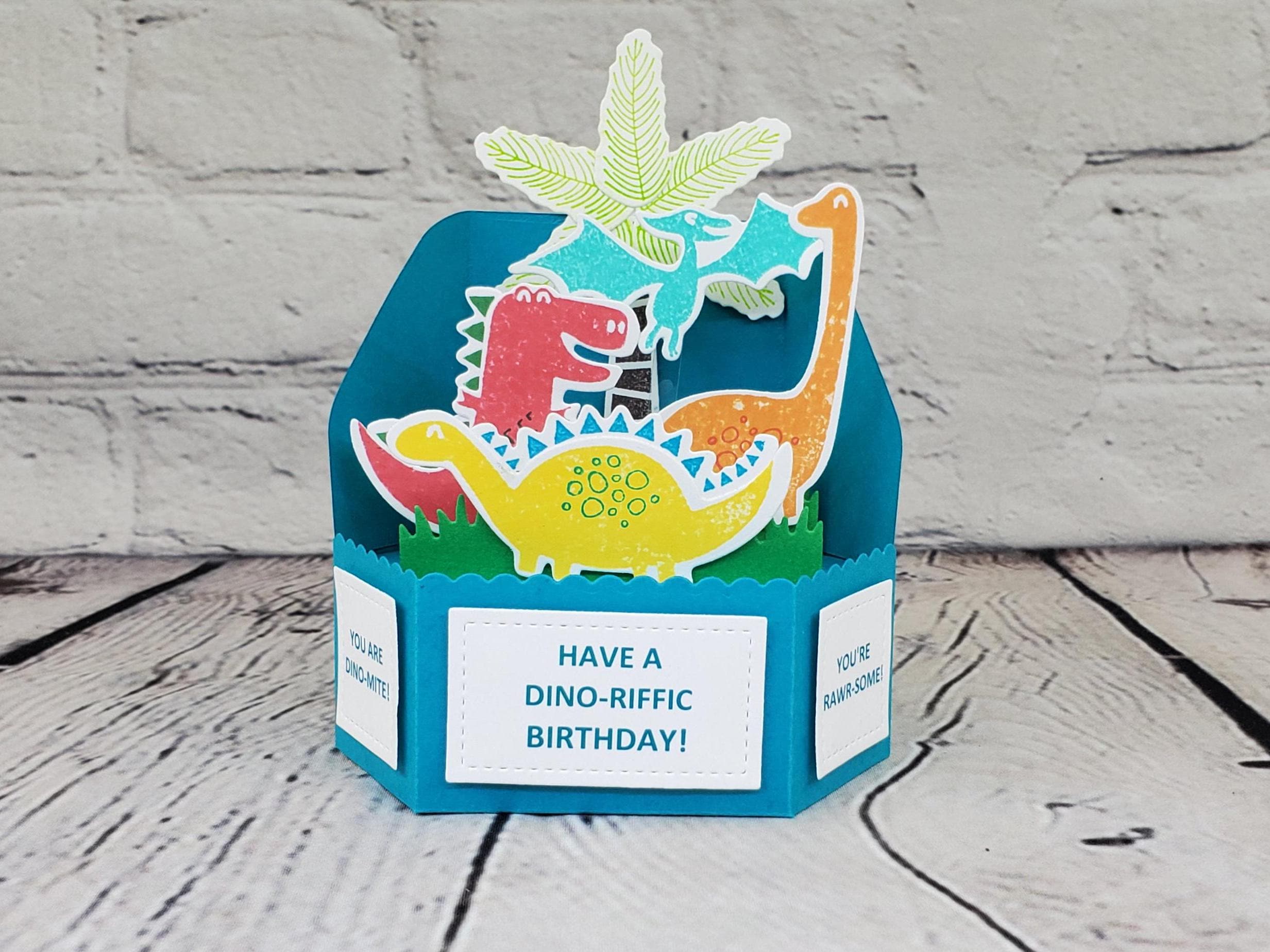 Dinosaur Pop up Box Card, Dinosaur Happy Birthday Card, Children's