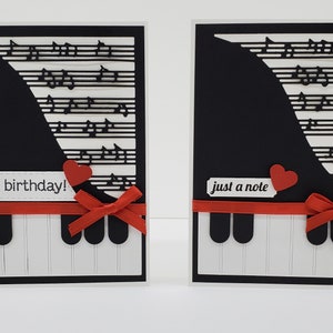Piano Birthday Card, Handmade Piano Card, Birthday Card for Musician or Pianist, Music Themed Birthday Card,Just a Note Card, Thank You Card