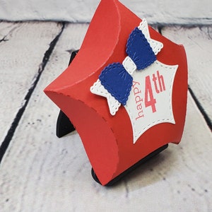 20 Pcs 4th Of July Patriotic Treat Boxes - American Flag Red White Blue Party Favor Boxes With Handles