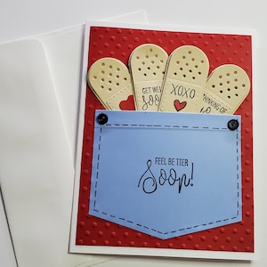 Handmade Feel Better Soon Band-Aid Card,Get Well Soon Card,Sick,Surgery,Hospital,Covid,Speedy Recovery,Sending Hugs,Thinking of You Card