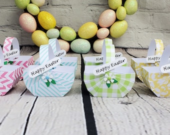 Easter Basket Treat Holders, Easter Treat Bags, Easter Party Favor, Easter Goodie Bags, Easter Table Decor, Easter Basket for Boy and Girl.