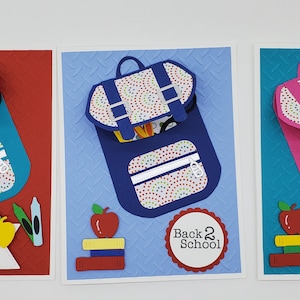 Back to School Backpack Card for Student or Teacher, 1st Day of School Card, Teacher Thank you card, You Rule Card, Handmade Card.