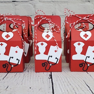 Nurse Gable Treat Box,NursingSchool Graduation Favor,Nurse Party Favor Box,Graduation Party Favor,Nurse Appreciation Treat Box