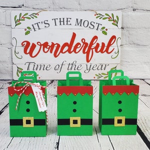 Christmas Mini Elf Treat Bags, Elf Treat Boxes, Elf Gift Card Holders,Christmas treat Boxes,Christmas Party Favors, & Christmas Table Decor.