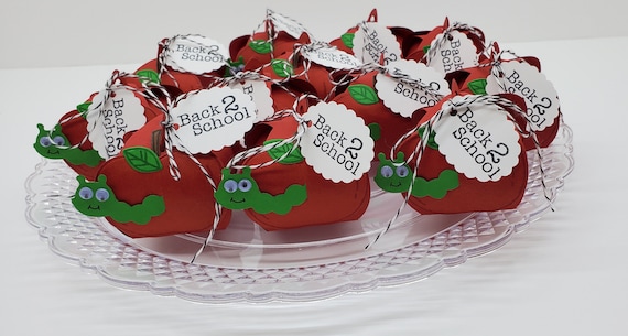 Apple Back to School Treat Holders, First Day of School Treat Boxes, Back to School Favors,  Back to School Party.