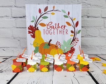 Fall Hershey Nugget Holders, Thanksgiving Party Favors, Give Thanks Favor or Turkey Day Treat, Thanksgiving Treats, Table Decor.