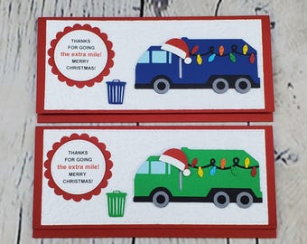 Christmas Garbage/Recycling Collector Money Holder Envelope, Christmas Money Holder, Sanitation Worker Holiday Gratitude Thank you