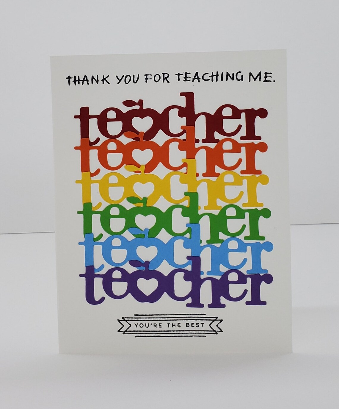 Thank you Rainbow Teacher CardHandmade Teacher Appreciation Etsy
