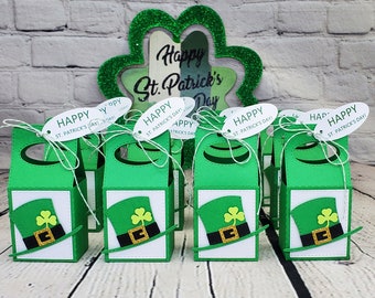 St.Patricks Day Gable Boxes,St. Patrick's Day Treat/Favor Boxes,Shamrock/Clover Treat Boxes,Irish Treat Boxes,Leprechaun Treat Boxes.