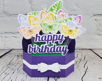 Butterfly Pop-Up Birthday Card, Pop-up 3D Card, Personalised Birthday Card, Handmade Birthday Card.