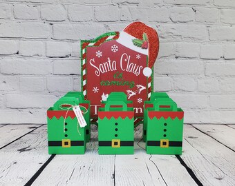 Christmas Elf Tote Bags, Elf Treat Boxes, Elf Gift Card Holder, Elf Treat Bags, Christmas Treat Boxes/Party Favors, Christmas Table Decor.