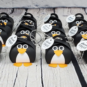 Small Penguin Treat Boxes, Penguin Party Favor, Penguin Gift Boxes, Christmas Favor Boxes, Christmas Party Favor, Winter Wonderland Favor.