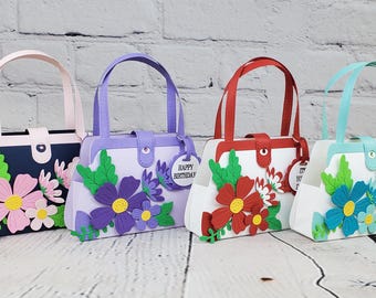 Flower Purse Gift Card Holder, Paper Purse Gift Card Holder, Handmade Gift Card Holder, Birthday Gift Card Holder, Money Gift Holder.