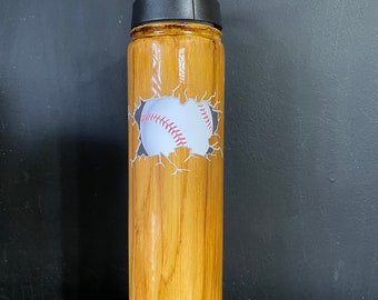 Vaso de béisbol / Vaso de madera / Vaso personalizado / Vaso de naufragio / Vaso de guitarra / Vaso de hombre / Copa de café de viaje personalizado