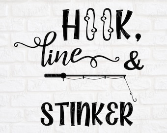 Hook Line & Stinker SVG - Fishing Baby Outfit Svg - Hook Line Sinker Infant Svg - Fishing Baby Shower SVG - Funny Baby Fishing Svg - Fishing