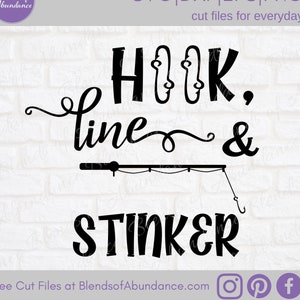 Hook Line & Stinker SVG - Fishing Baby Outfit Svg - Hook Line Sinker Infant Svg - Fishing Baby Shower SVG - Funny Baby Fishing Svg - Fishing