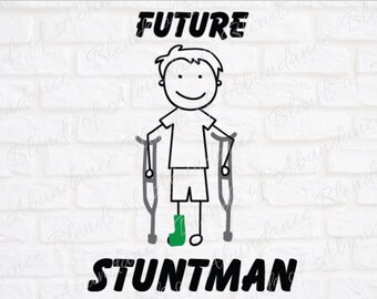 Camisa de pierna rota SVG - Futuro Stuntman SVG - Broken Leg Boy svg - Figura de palo Boy svg - Camisa de pierna fundida Svg - Figura de palo de pierna rota Svg