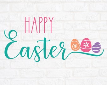 Happy Easter SVG - Spring SVG - Spring Sign SVG - Farmhouse Svg - Easter Svg - Spring Decor Svg - Easter Pillow - Easter Decor - Easter Eggs