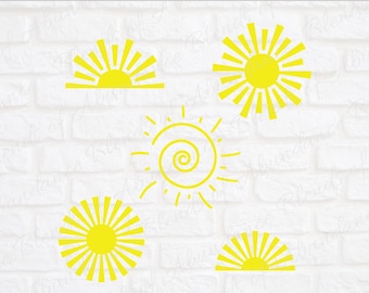 Sunshine SVG - Sunshine Clip Art SVG - Sunshine Wall Art SVG - Sunshine Sign Svg - Sunshine T-Shirt Svg - Sunshine Svg - Medio sol con rayos