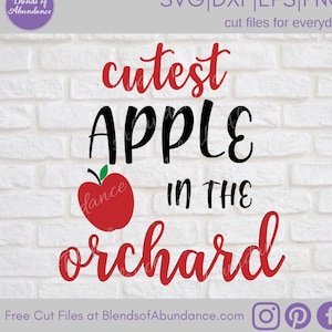 Süßer Apfel im Obstgarten SVG - Süßes Apfelsvg - Baby Body SVG - Apfel Obstgarten SVG - Herbst SVG - Herbst SVG - Kindershirt - Baby Shirt