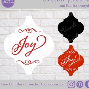 Joy Ornament SVG, Tile Ornament SVG, Tile Ornament Template, Lantern Tile Svg, Christmas Ornament, Arabesque Tile, Christmas Tile, Joy SVG