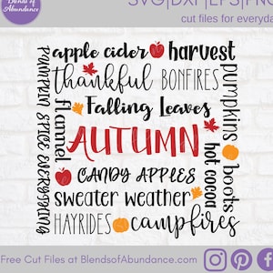Fall Typography SVG - Fall Subway Art SVG - Autumn Word Art SVG - Autumn Typography Svg - Autumn Subway Art Svg - Autumn Svg - Fall Svg