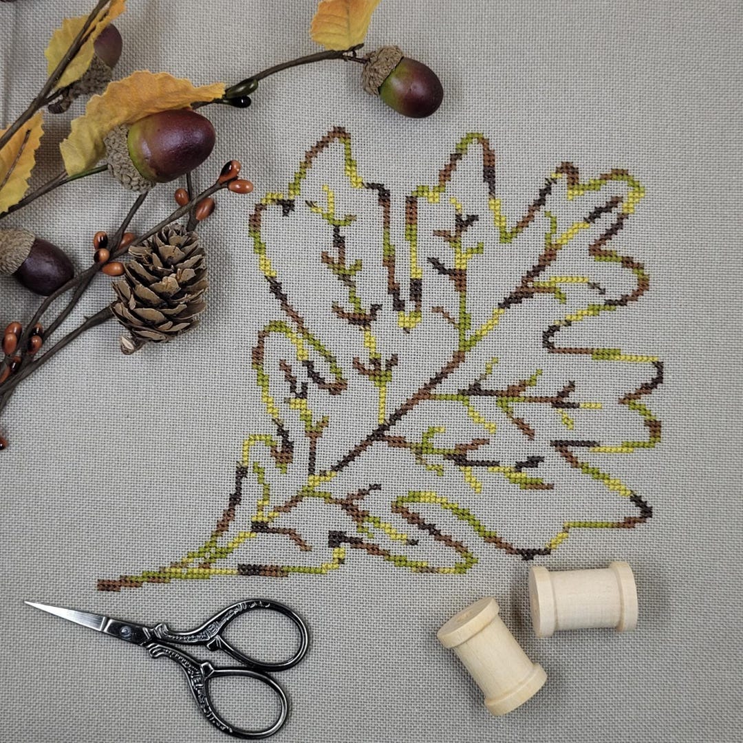Oak Leaf Cross Stitch Pattern PDF Designed by Angela Koyles at From ...