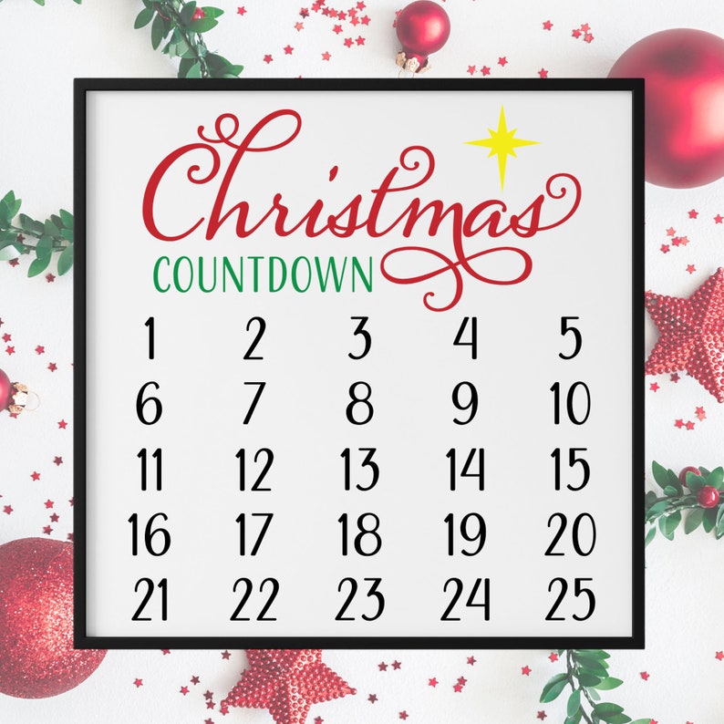 Christmas Countdown SVG Days Until Christmas Sign Etsy
