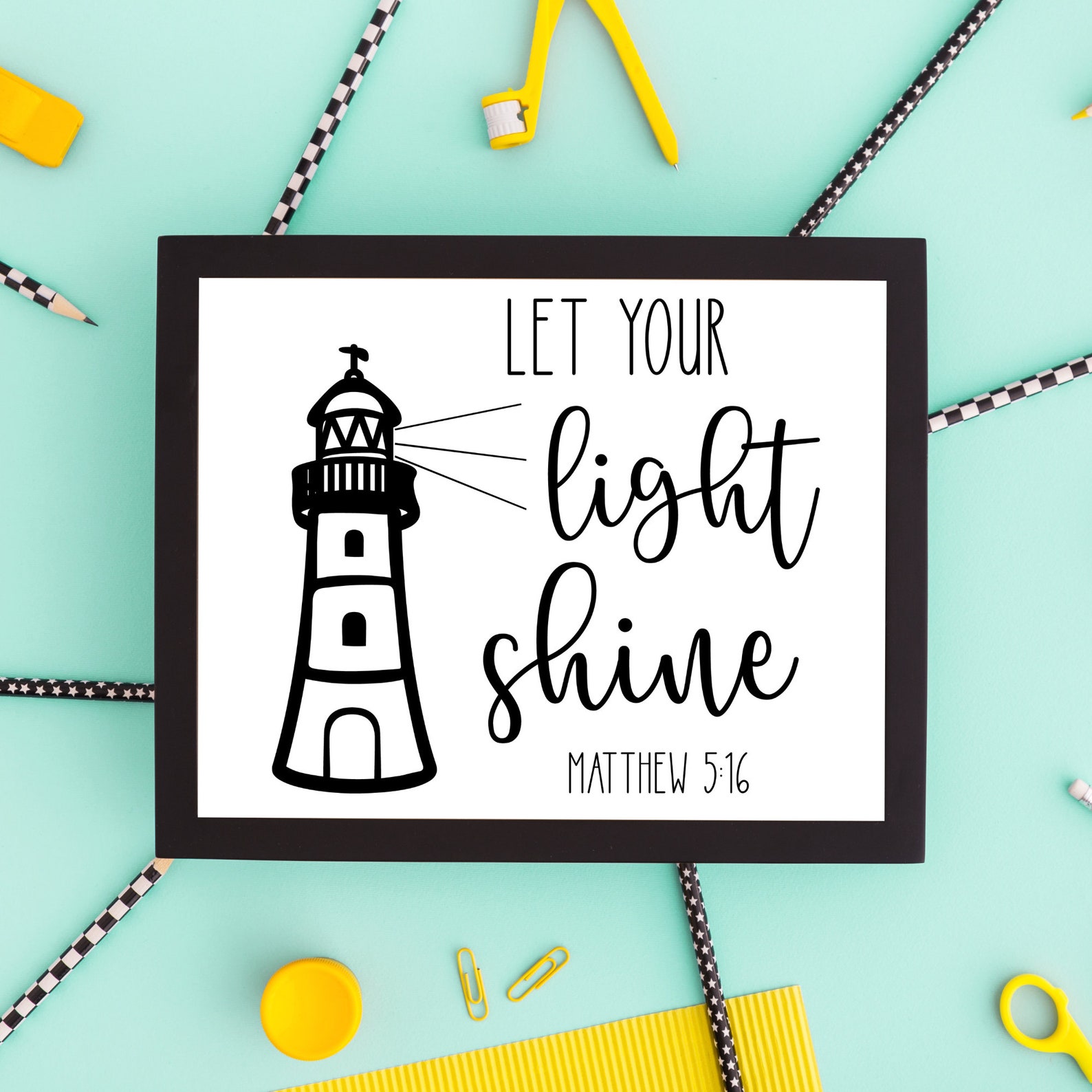 Let Your Light Shine SVG - Lighthouse SVG - Inspirational Svg - Faith ...