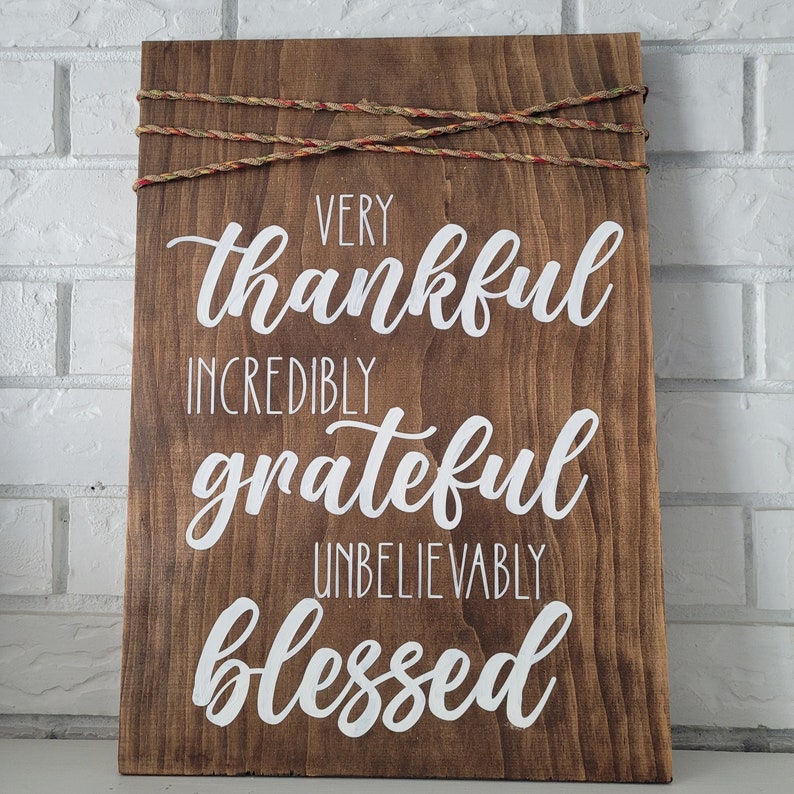 Thankful Grateful Blessed SVG Thankful Grateful Blessed Sign | Etsy