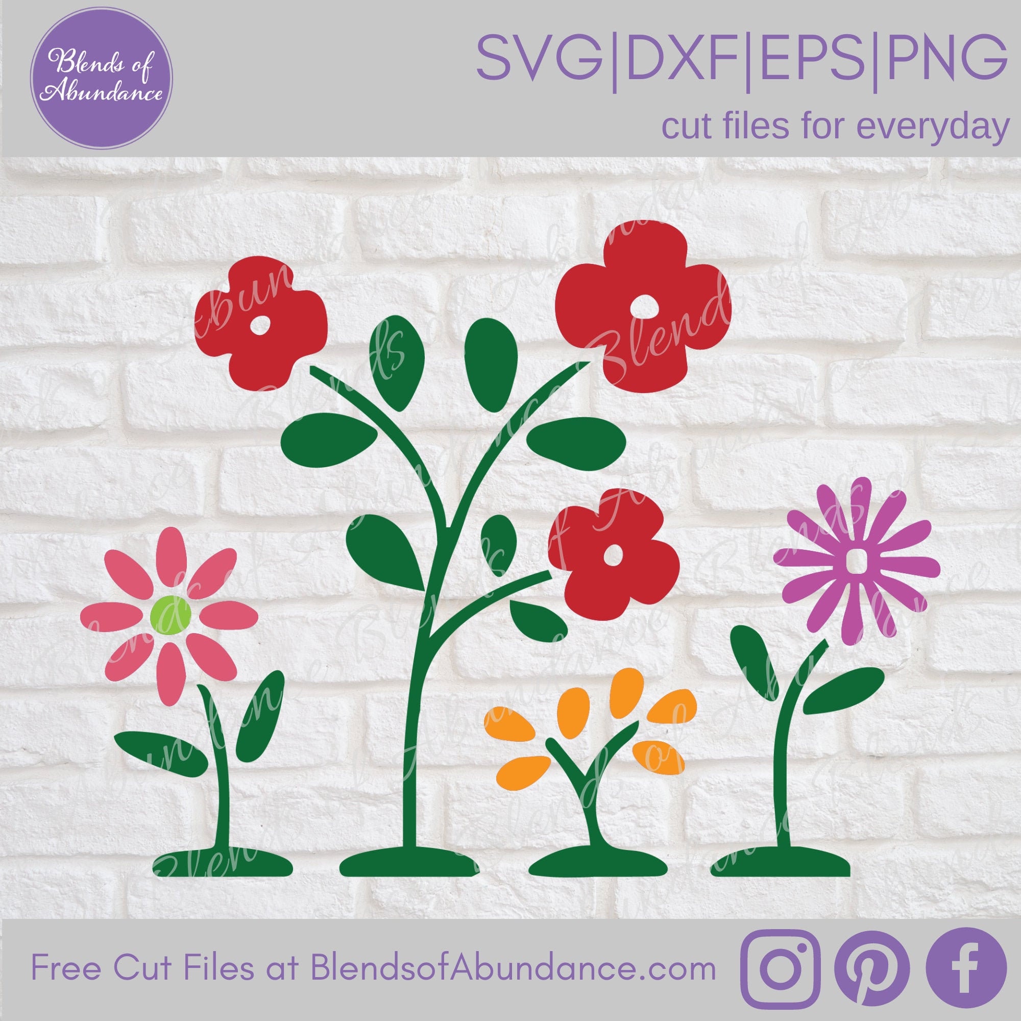 Flower Garden SVG Planted Flowers SVG Spring Floral Svg | Etsy