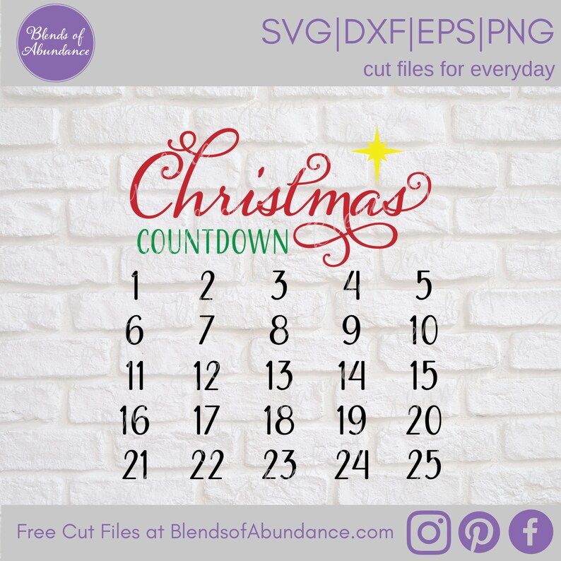 Christmas Countdown SVG Days Until Christmas Sign Etsy