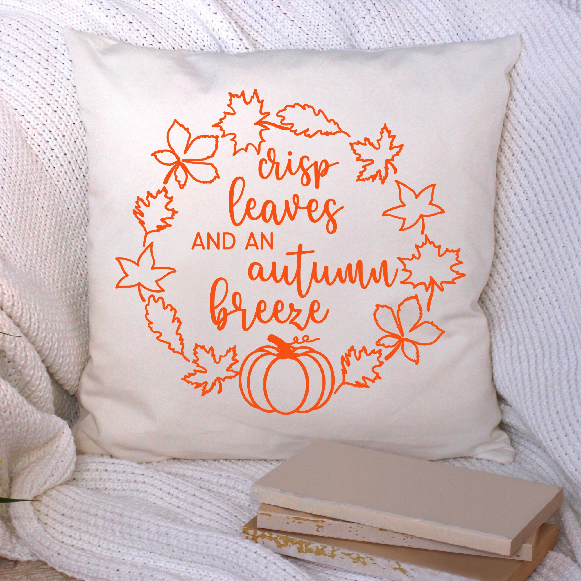 Fall Leaves Wreath SVG Fall Pillow SVG Autumn Sign SVG Etsy