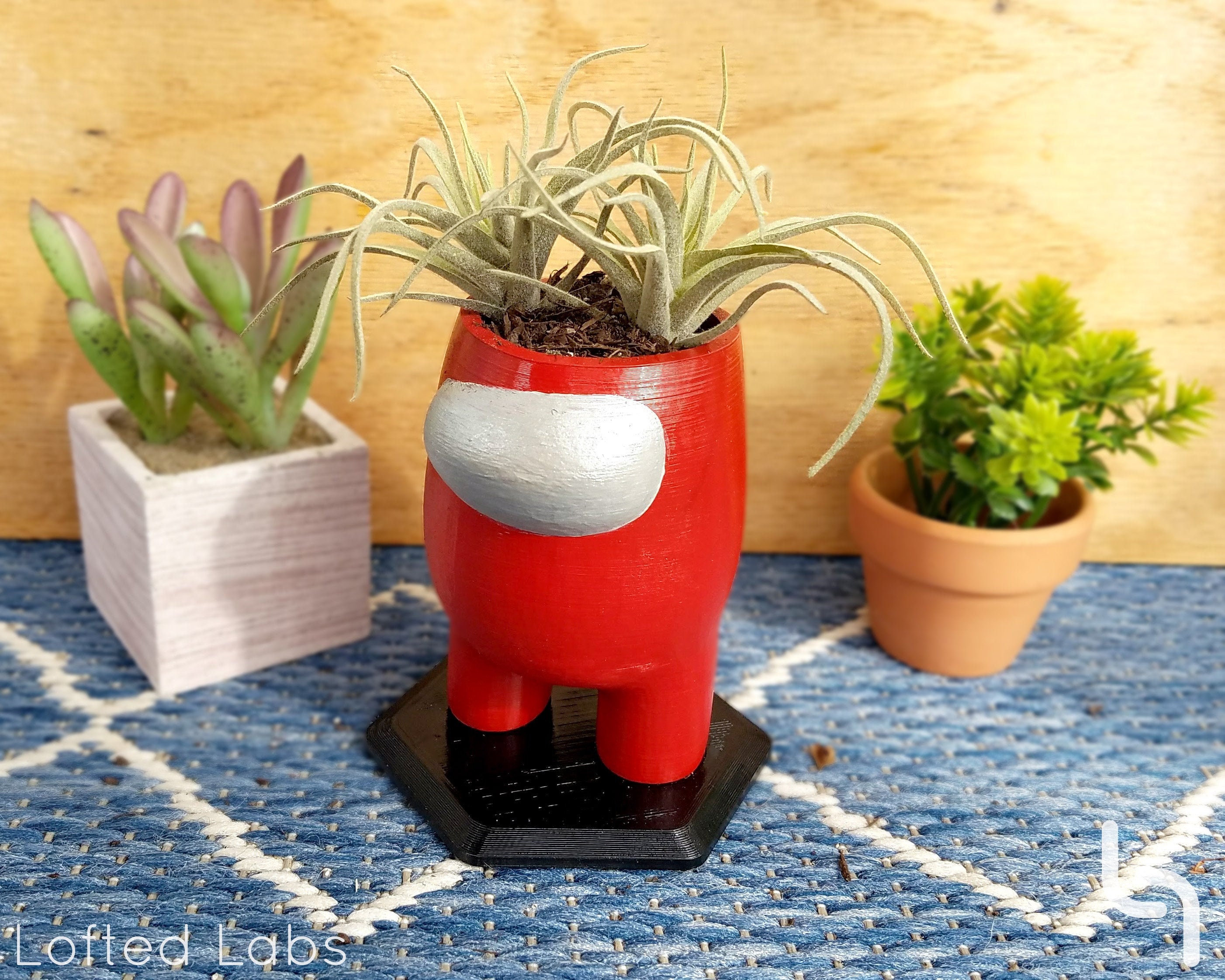 ceramic plant holder Ceramic Flower Pot with Drainage and Bamboo Tray main image 1