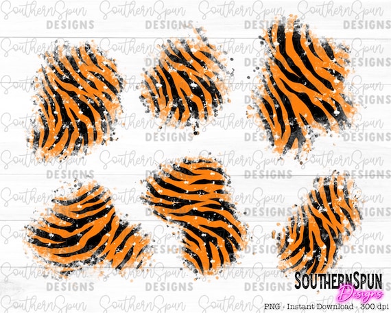 Distressed Tiger Stripes Sublimation Patches PNG | Instant Download |  Digital Design