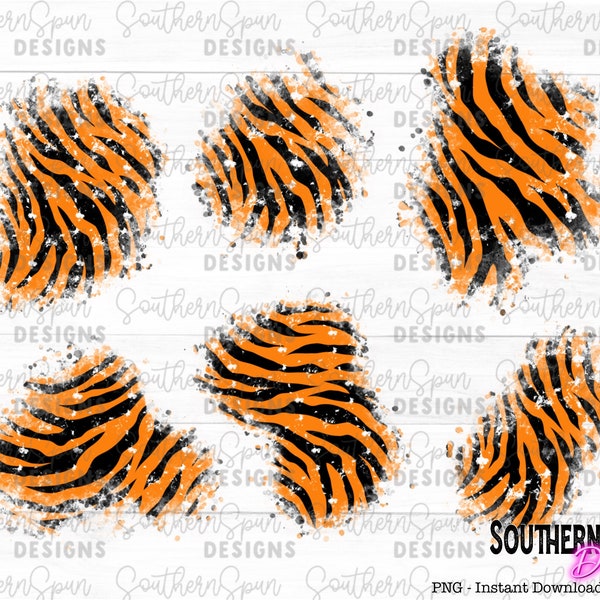 Distressed Tiger Stripes Sublimation Patches PNG | Instant Download | Digital Design