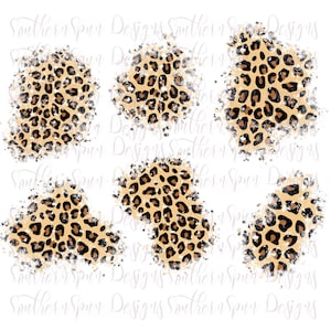 Distressed Leopard Print Sublimation Patches PNG | Instant Download