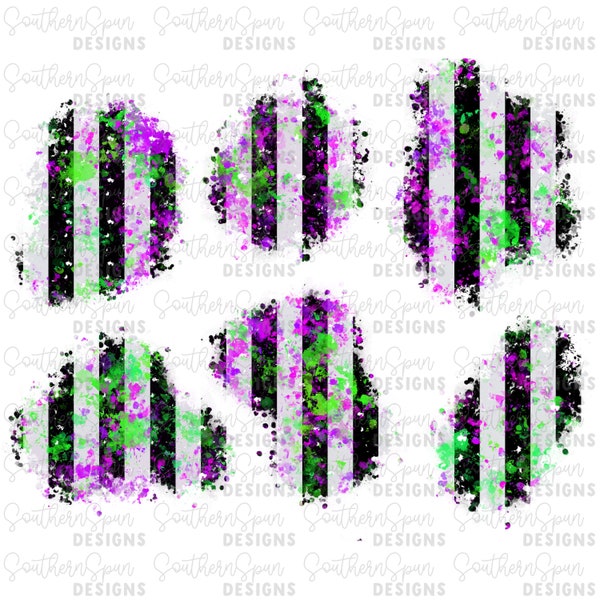 Black and White Stripes With Splatters Patches PNG | Instant Download | Digital Design | Sublimation