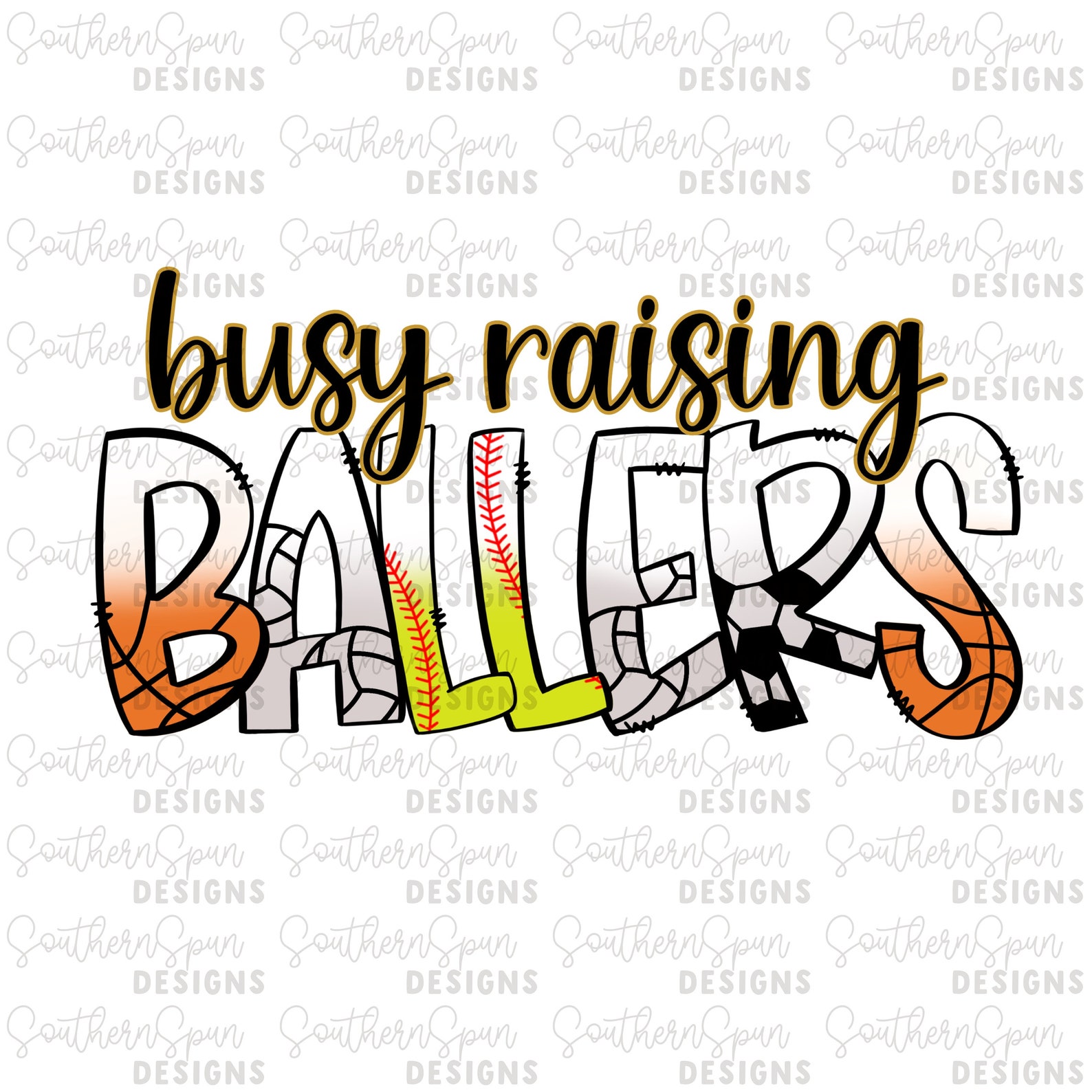 Busy Raising Ballers PNG Basketball Volleyball Softball Etsy