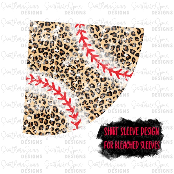 Distressed Leopard Print Baseball Sublimation Sleeve PNG | Instant Download | Digital Design