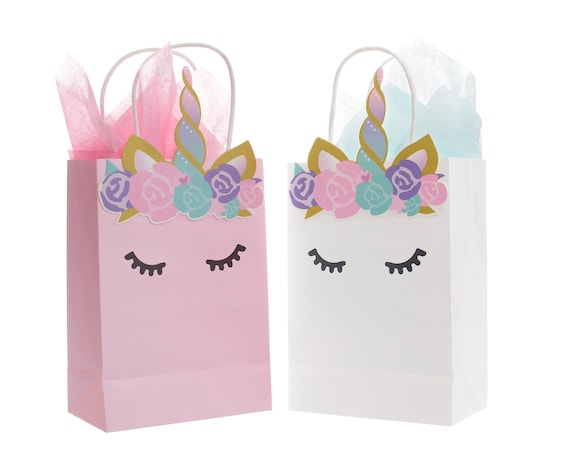 10 Unicorn Party Favor Treat Boxes Loot Bag Goody Treat Bag Party Favors supply 