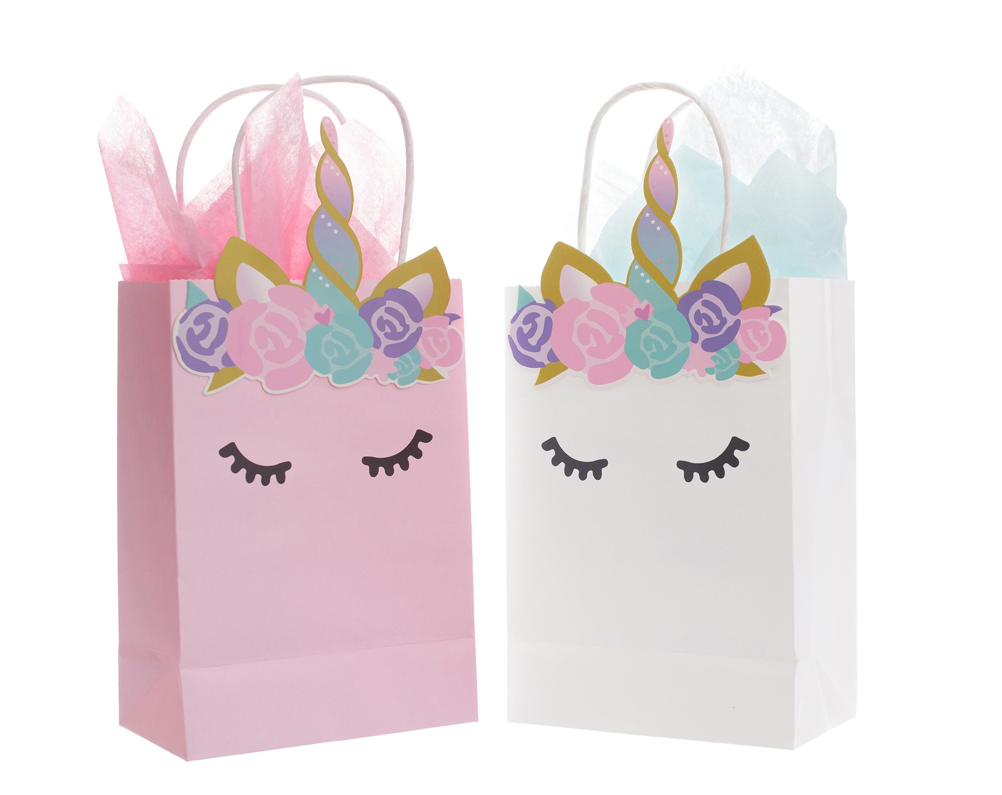 Unicorn Party Bags for Favors, Gifts and Goodies (Set of 10) - Handcr…