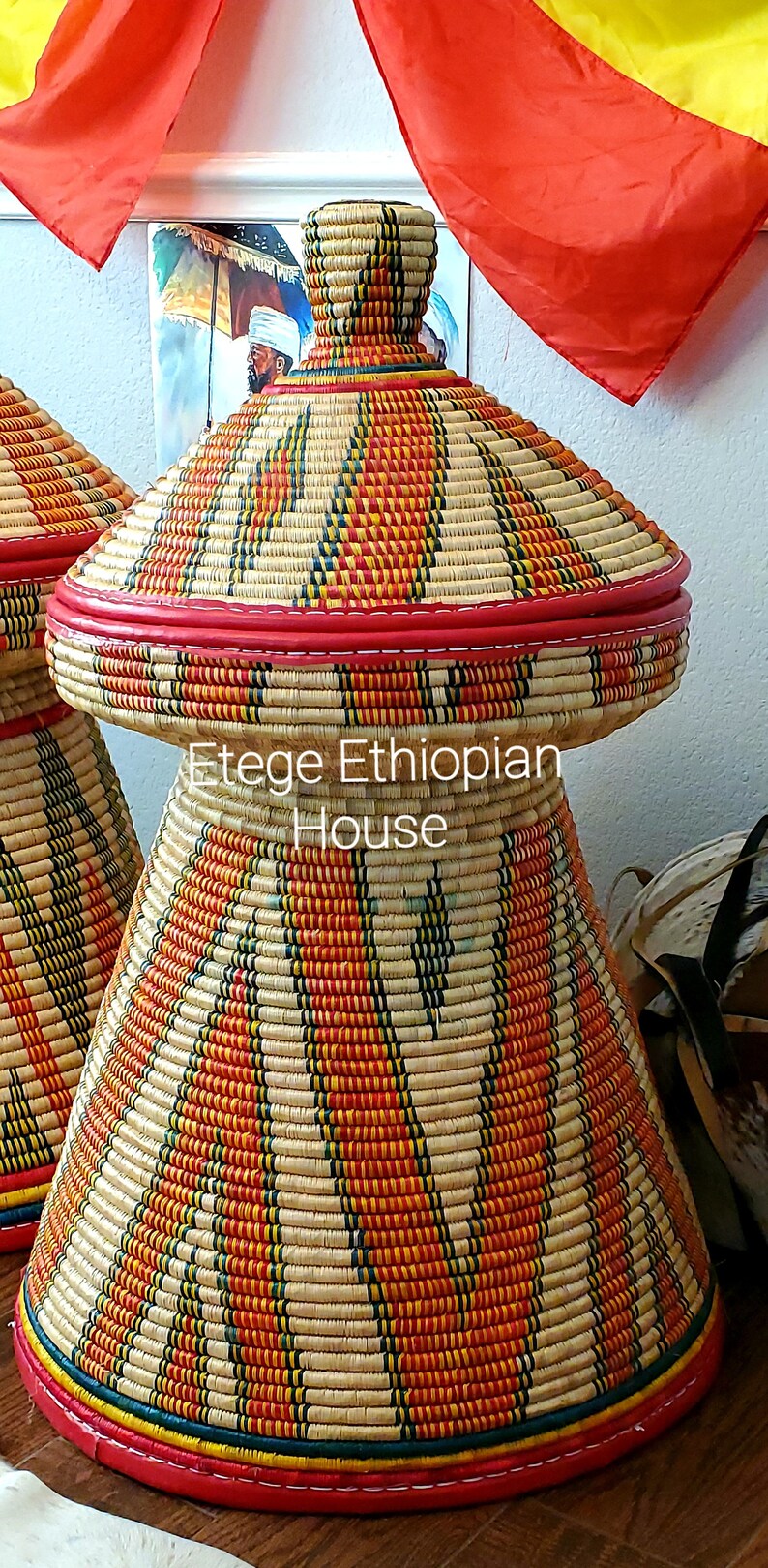 Large Hand Made Mesob Basket Ethiopian Eritrean Exquisite Etsy UK