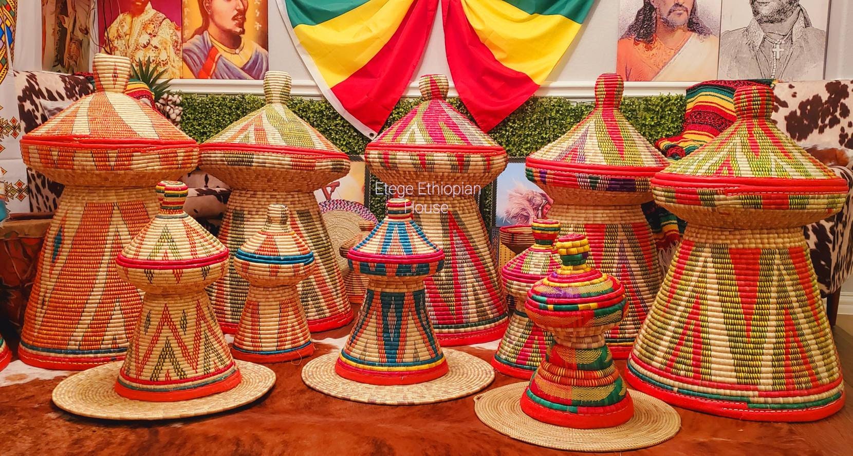 Large Hand Made Mesob Basket Ethiopian Eritrean Exquisite Etsy UK